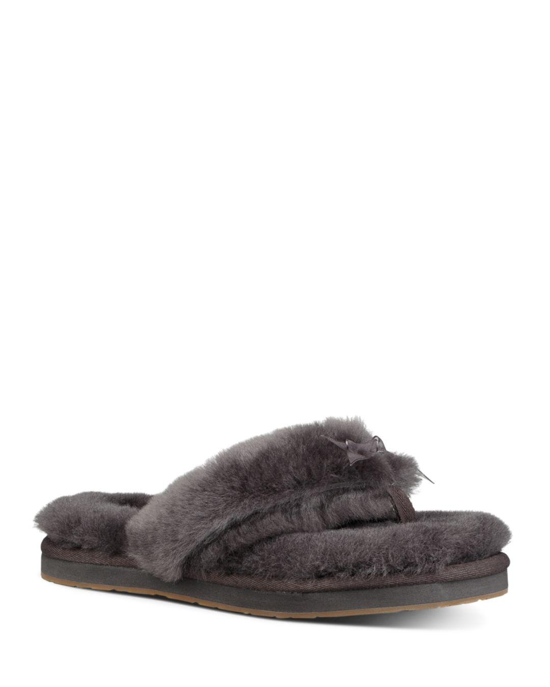 sheepskin flip flop slippers