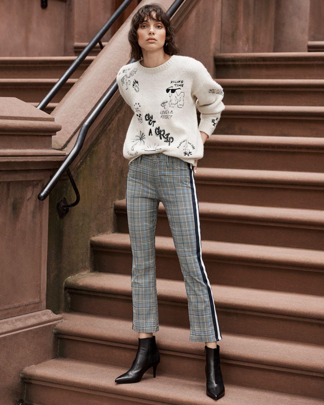 mother denim plaid pants