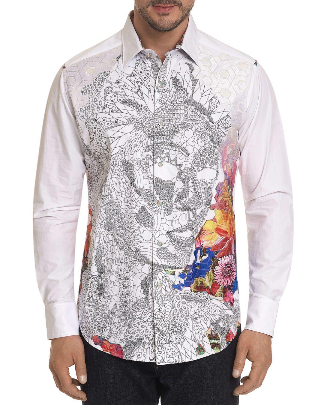 Robert Graham Mens Miles Long Sleeve Slim Fit Shirt