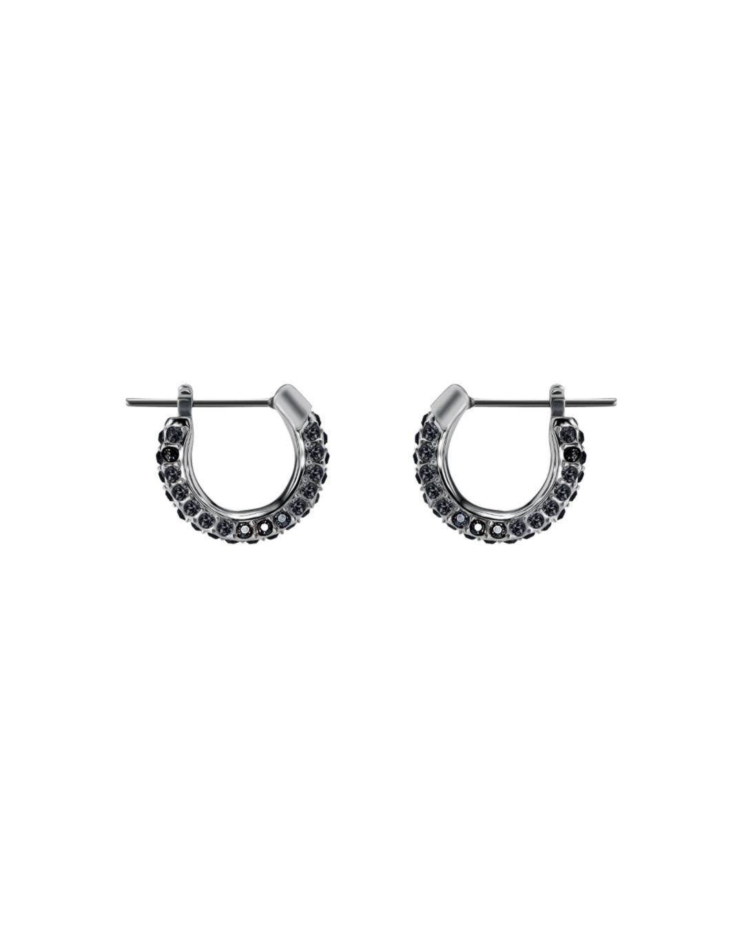 swarovski black hoop earrings