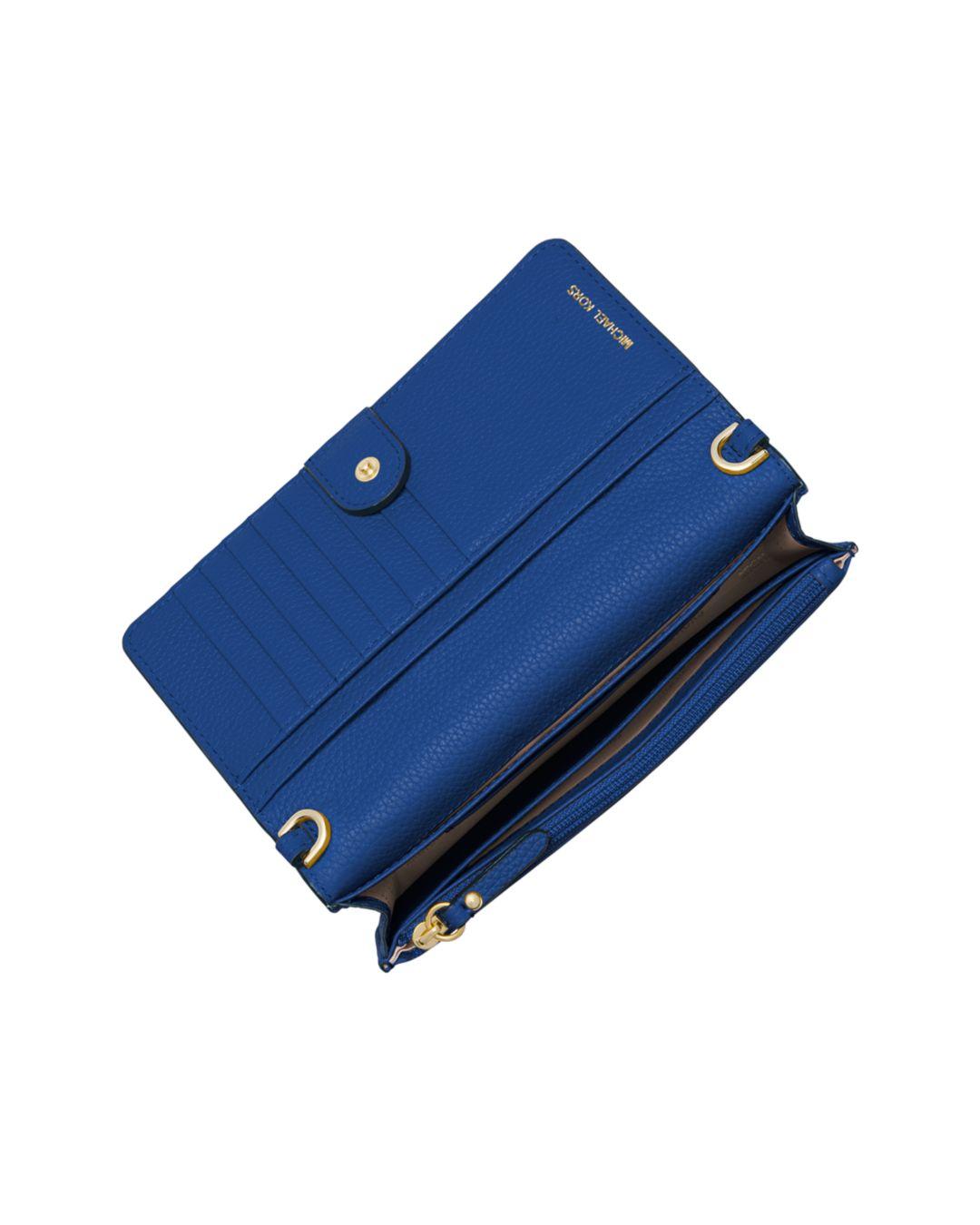 MICHAEL Michael Kors Leather Smartphone Crossbody in Vintage Blue/Gold (Blue) - Lyst