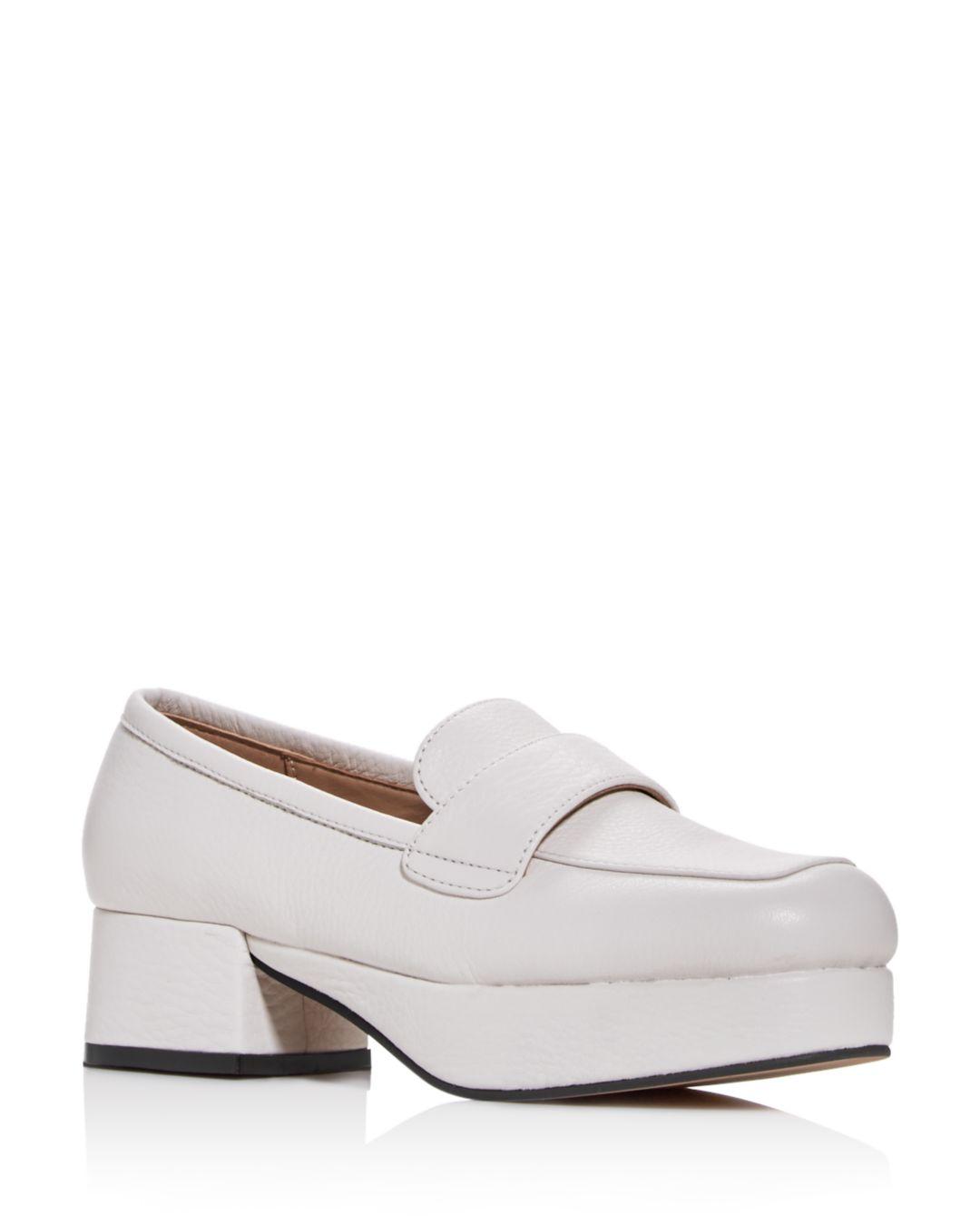 Jeffrey Campbell Leather Women's Student Square - Toe Platform Loafers in  Ivory (White) | Lyst