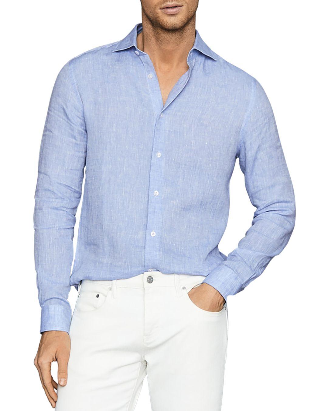 Reiss Slim Fit Ruban Linen Shirt in 