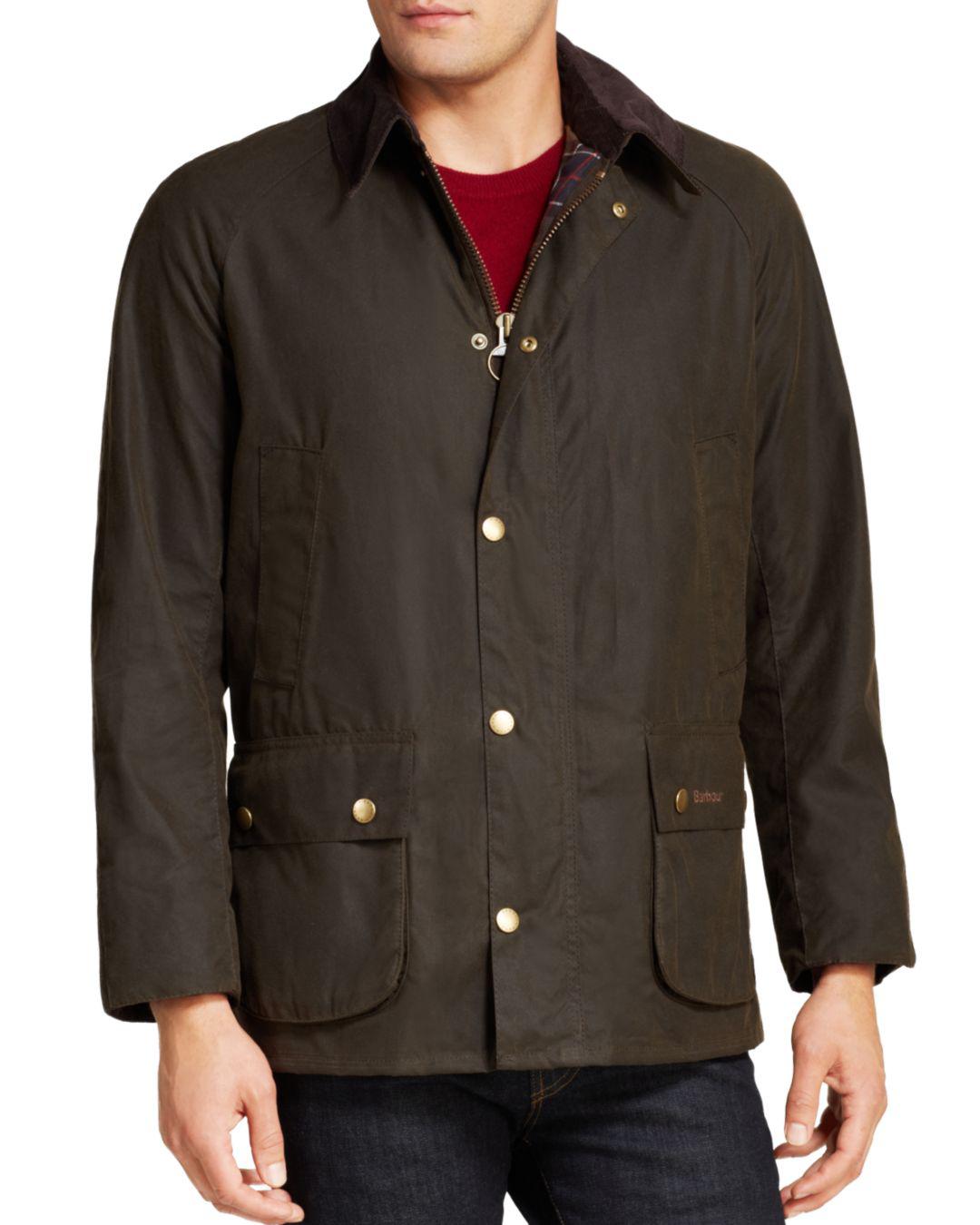 Barbour Ashby Tailored Waxed Cotton Coat in Olive (Green) for Men - Lyst
