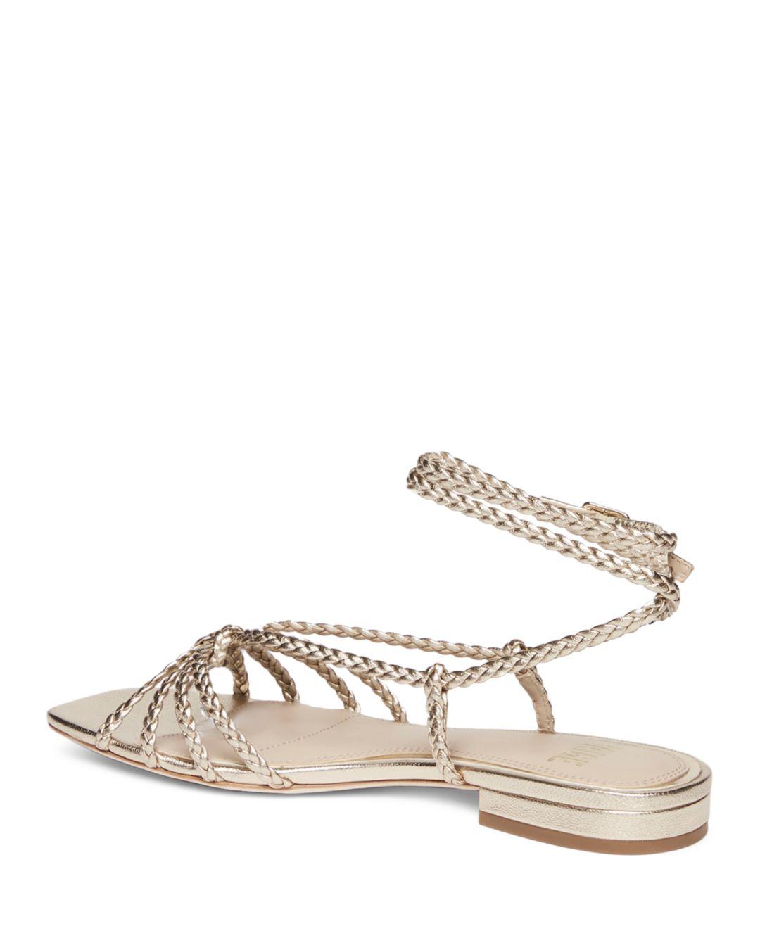 PAIGE Deanna Flat Sandals in Natural | Lyst