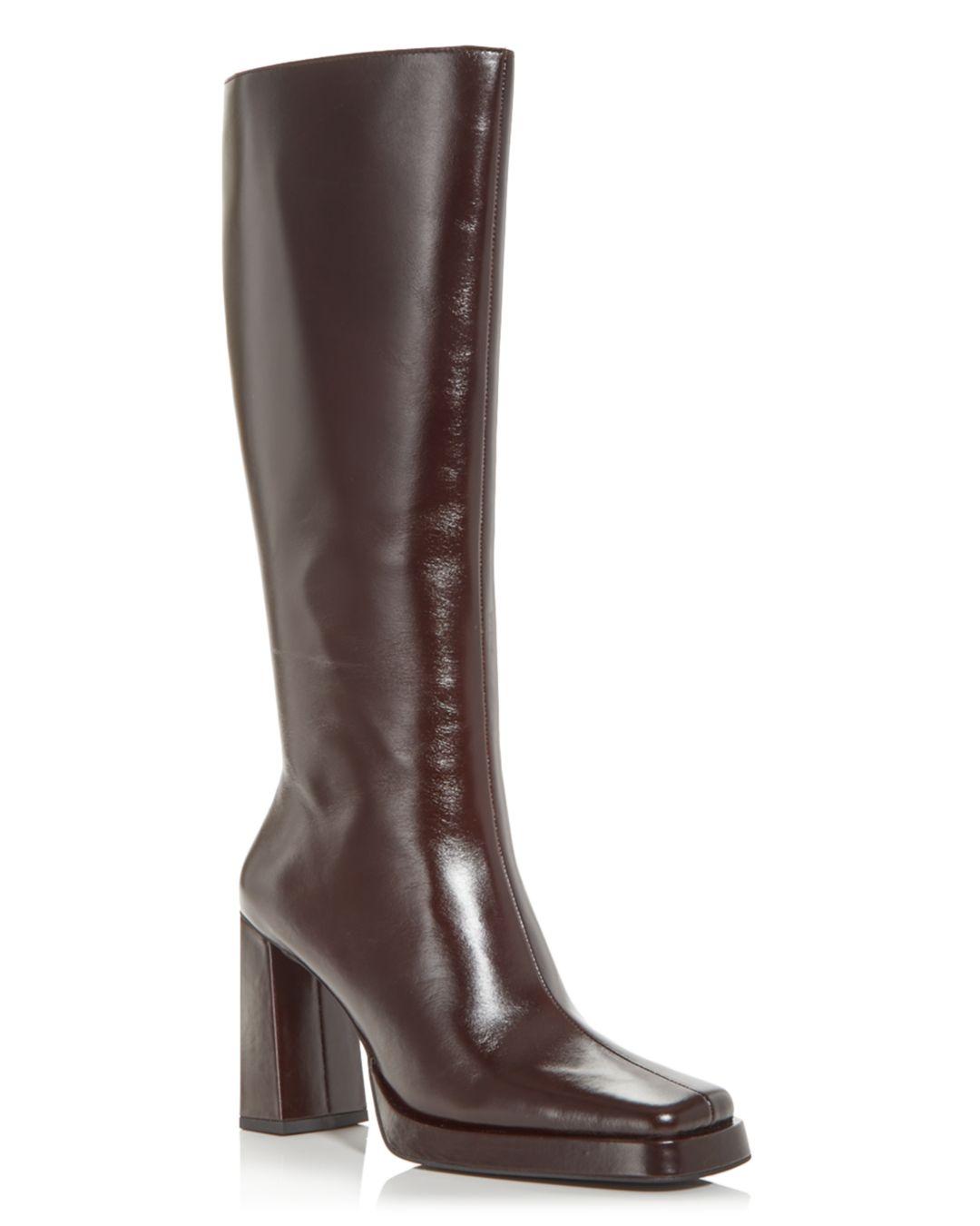 Jeffrey Campbell Maximal High Block Heel Boots in Brown Lyst