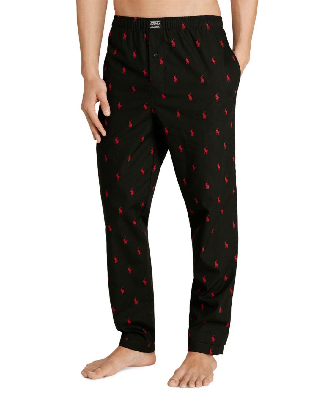 Polo Ralph Lauren Cotton Allover Pony Print Pajama Pants in Black for ...