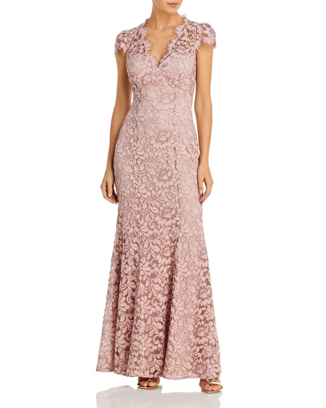 eliza j scalloped edge lace gown