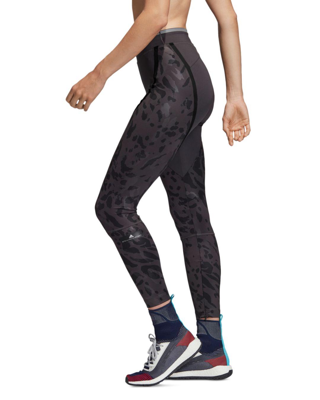 zoogdier kans Manier adidas By Stella McCartney Synthetic Run Leopard - Print - Panel Leggings  in Black - Lyst