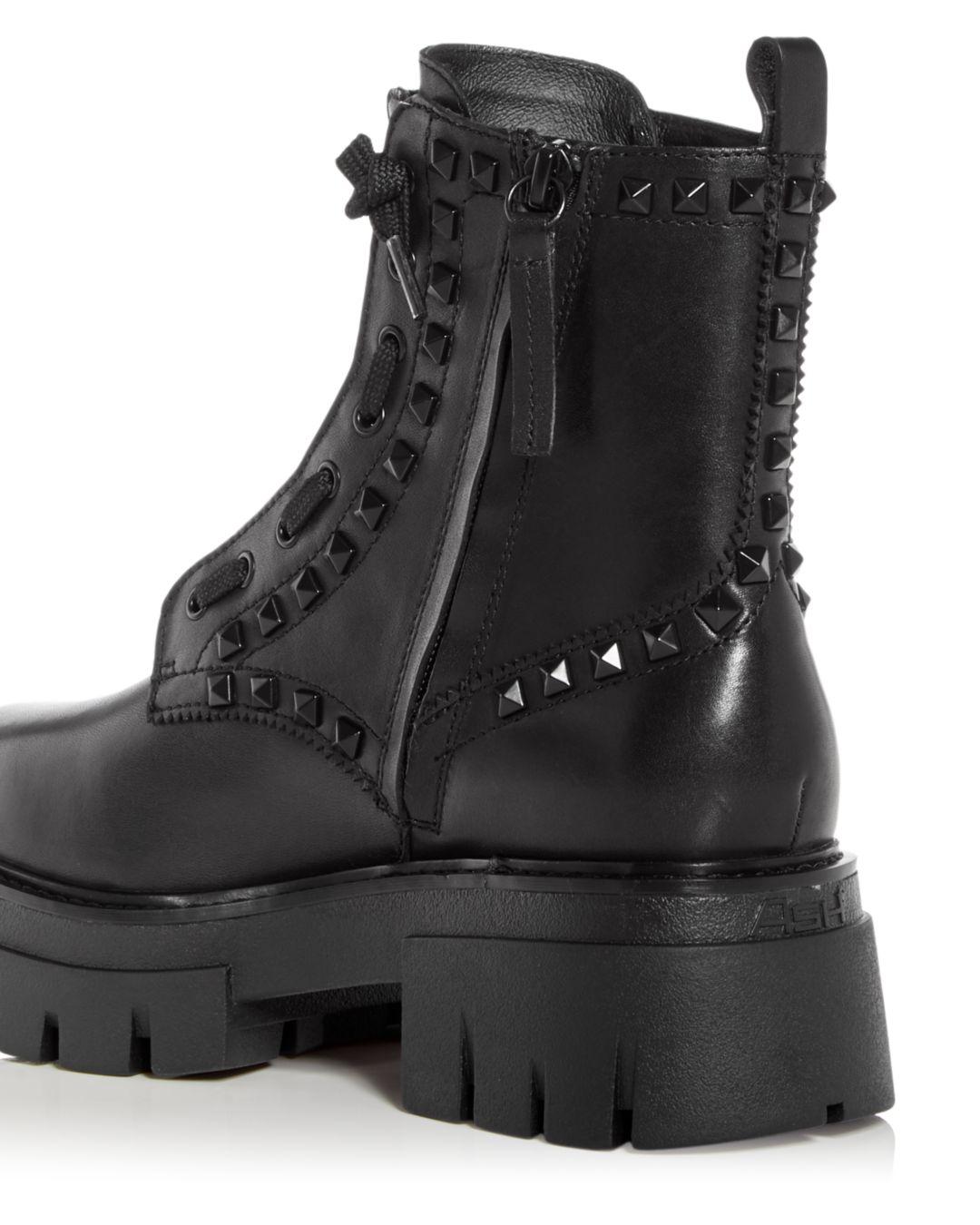 Ash Leather Lynch Studded Platform 