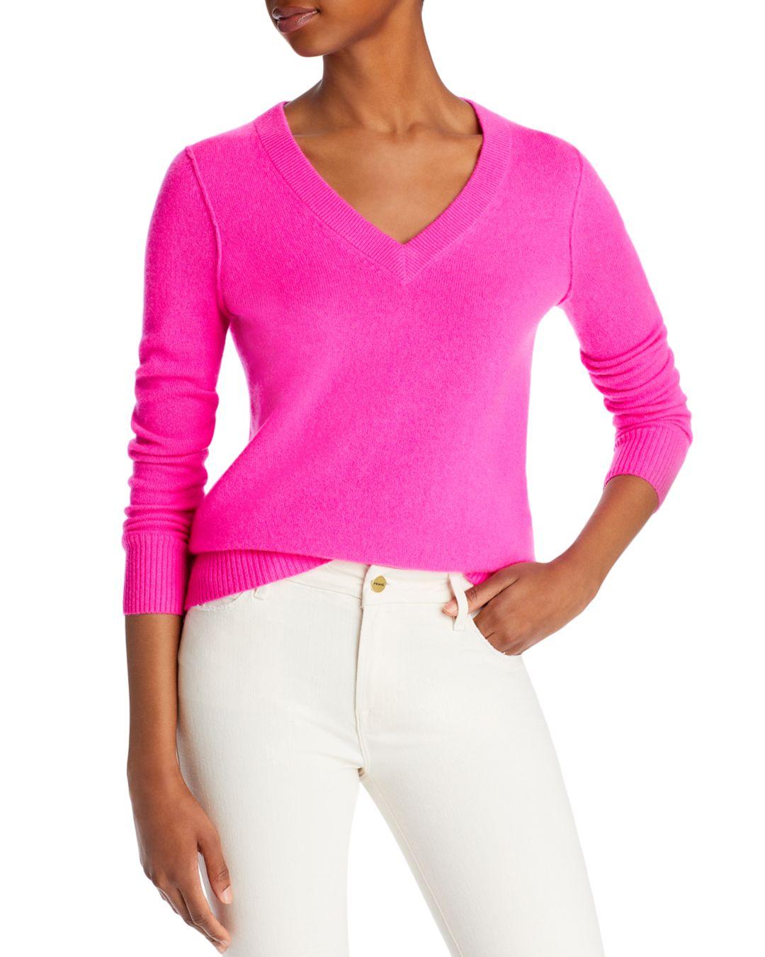 neon pink cashmere sweater