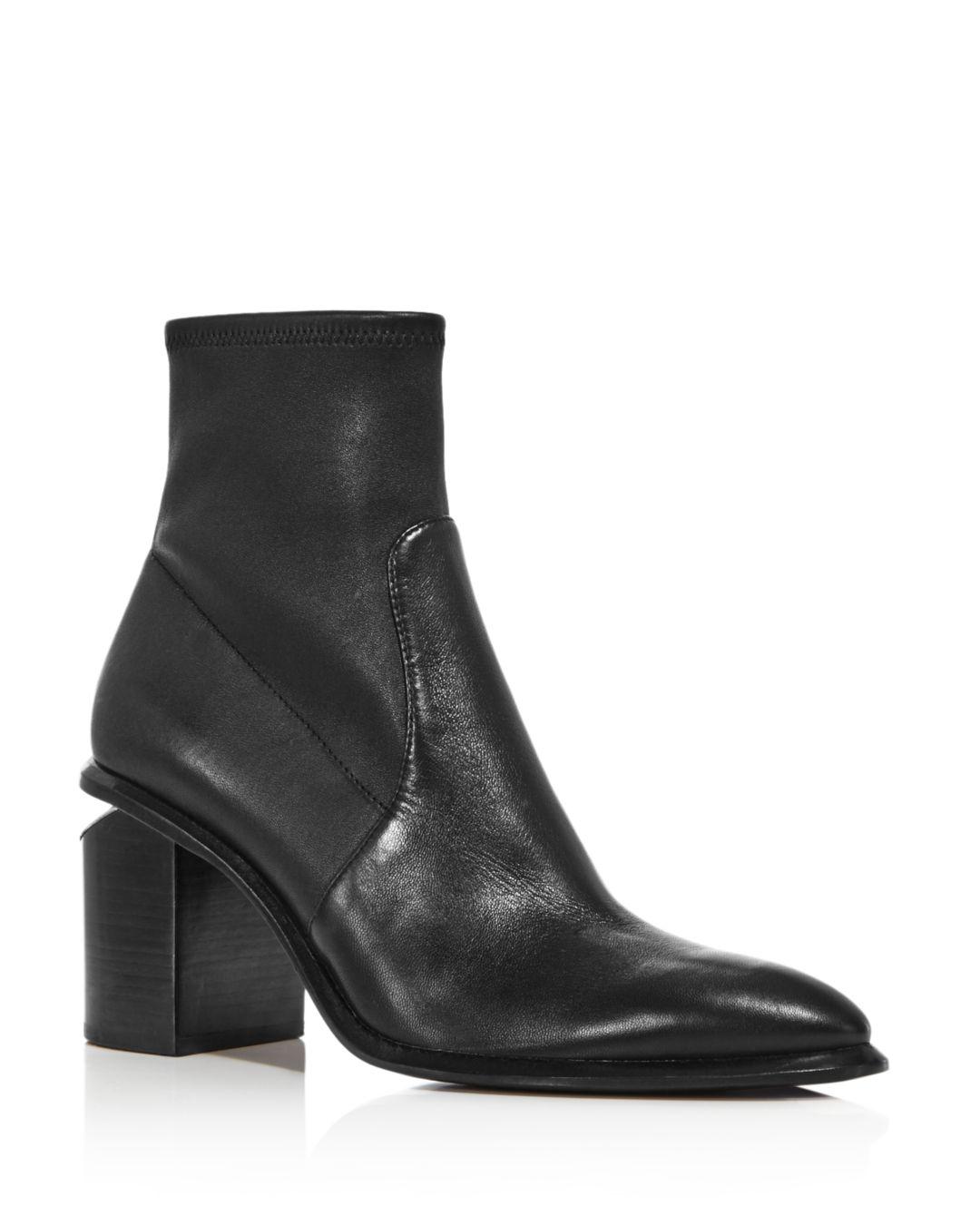 Alexander Wang Women's Anna Stretch Leather Booties in Black Leather ...
