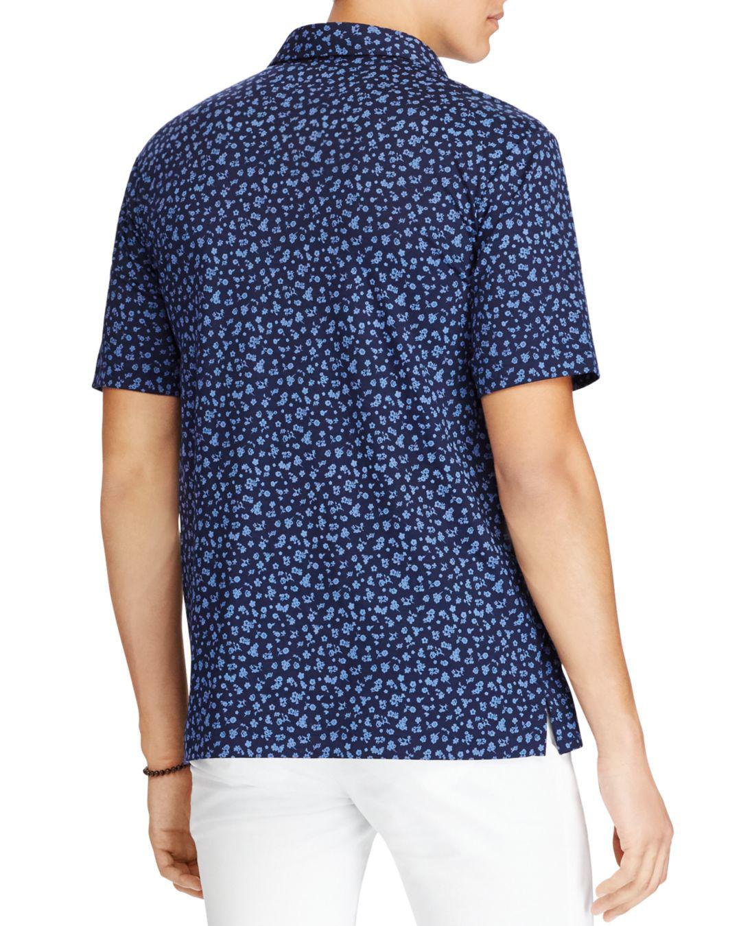 Polo Ralph Lauren Floral Classic Fit Soft-touch Short Sleeve Polo Shirt in  Blue for Men | Lyst