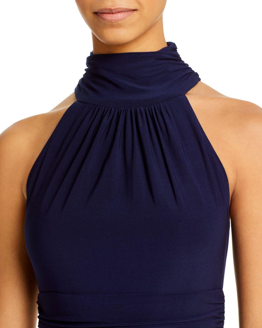high neck sleeveless long dress