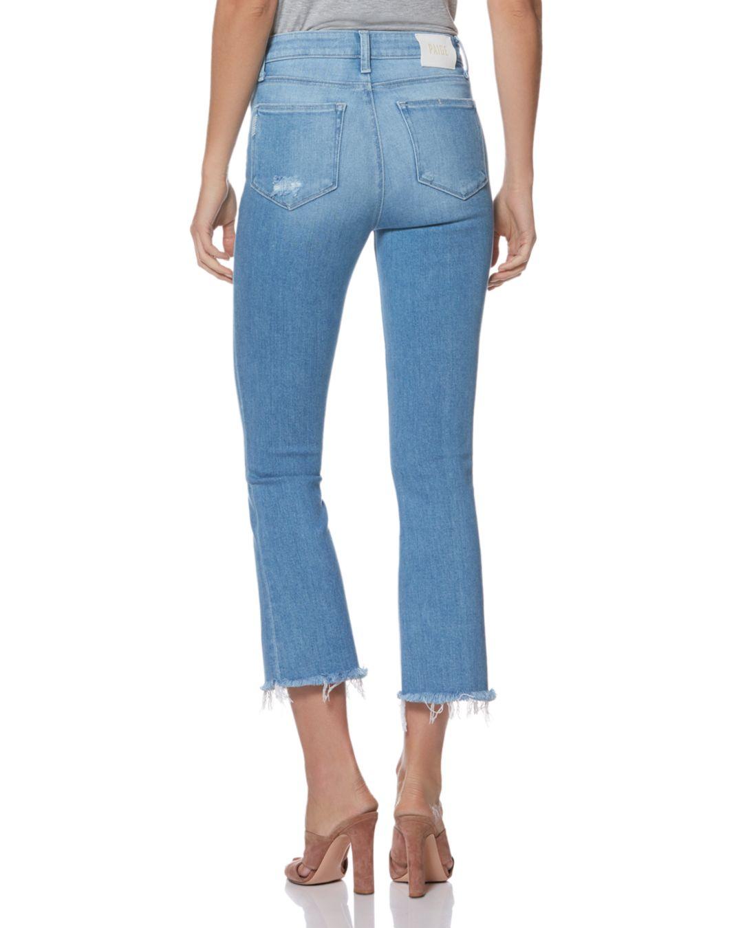 PAIGE Denim Colette Crop Flared Jeans In Baybreak in Blue - Lyst