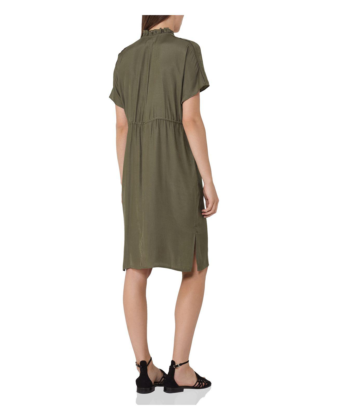 Reiss Isabeli Drawstring-waist Shirt Dress in Green - Lyst