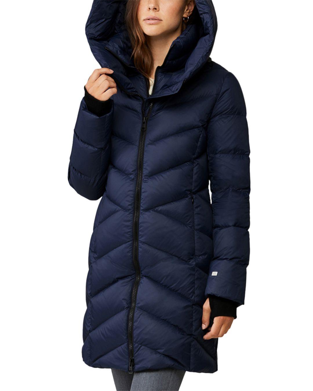 SOIA & KYO Soraya Hooded Down Puffer Coat in Blue | Lyst Canada