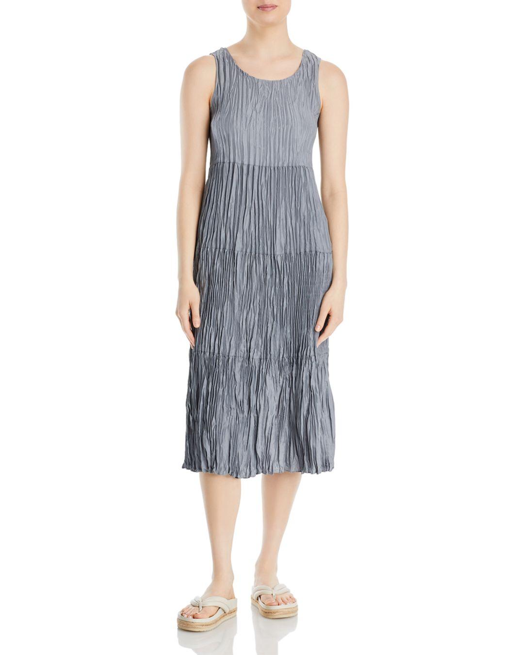 Eileen Fisher Crushed Silk Tiered Dress | Lyst Canada