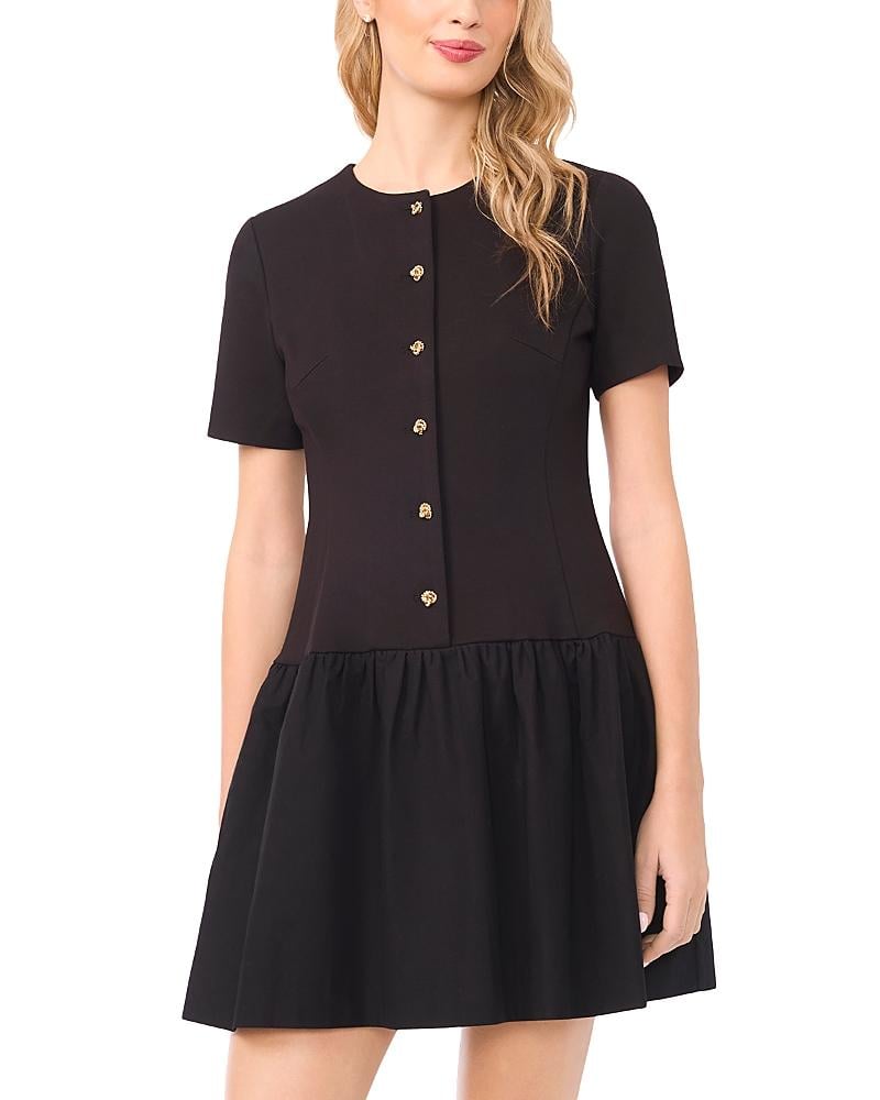 short black sequin long sleeve dress Black Sequin Short Dress With Open Back And Long Sleeves main image 1
