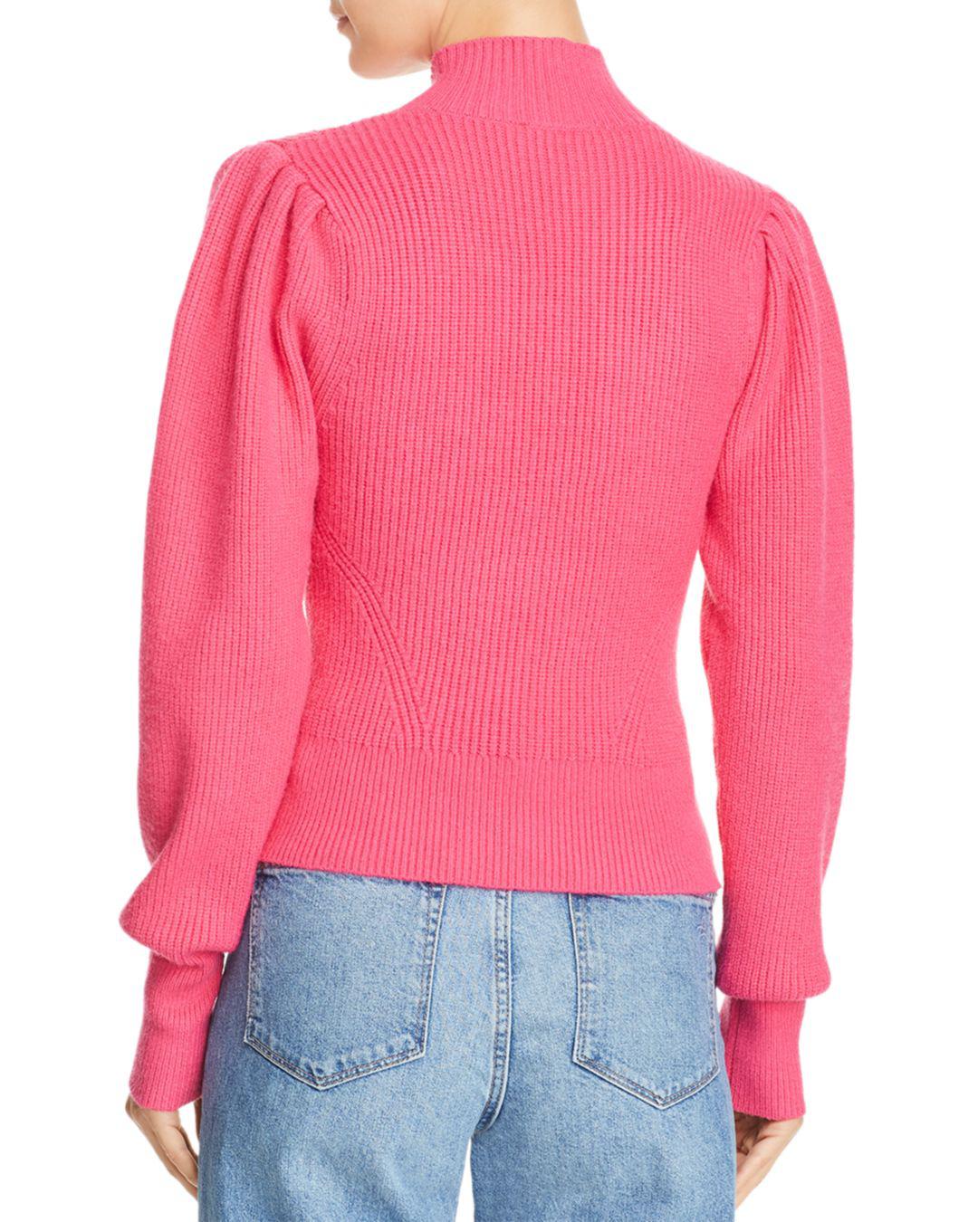 Astr Puff-sleeve Sweater in Pink | Lyst