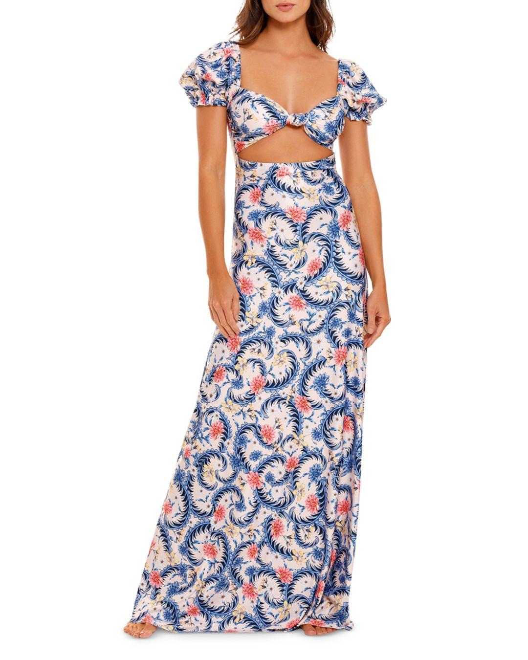 Agua Bendita Clare Cutout Maxi Dress in Blue | Lyst