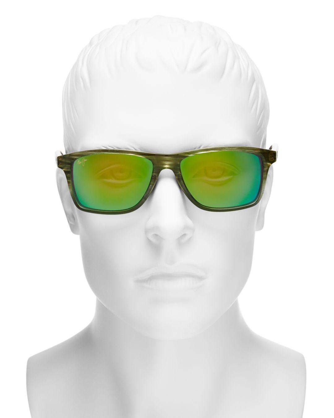 Maui Jim Unisex Onshore Polarized Rectangular Sunglasses in Green - Lyst