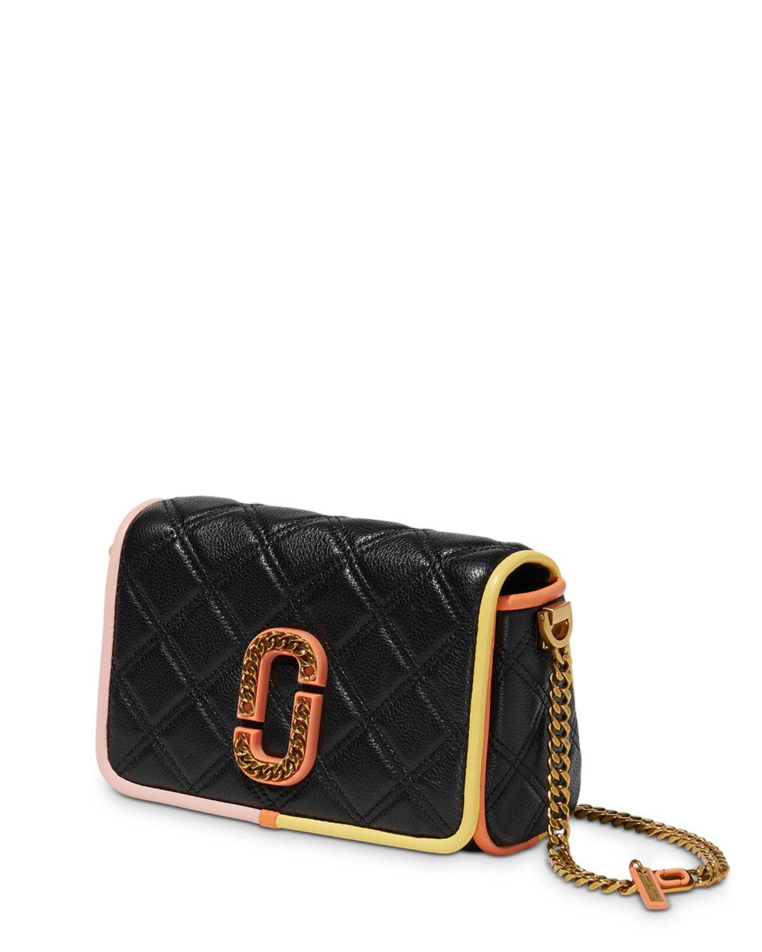 Marc Jacobs Leather The Status Flap Colour Block Bag in Black - Lyst