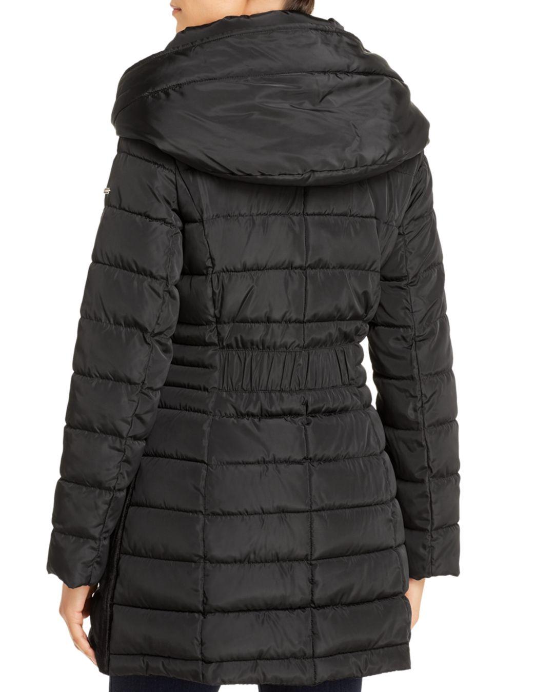 Laundry by Shelli Segal Synthetic Hooded Puffer Coat in Black - Save 33 ...