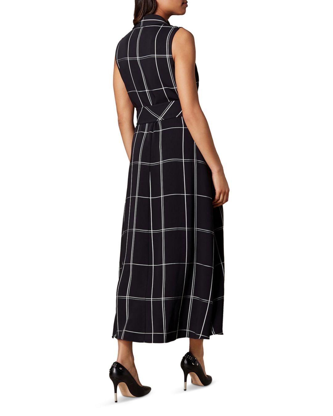 karen millen oversized check maxi dress