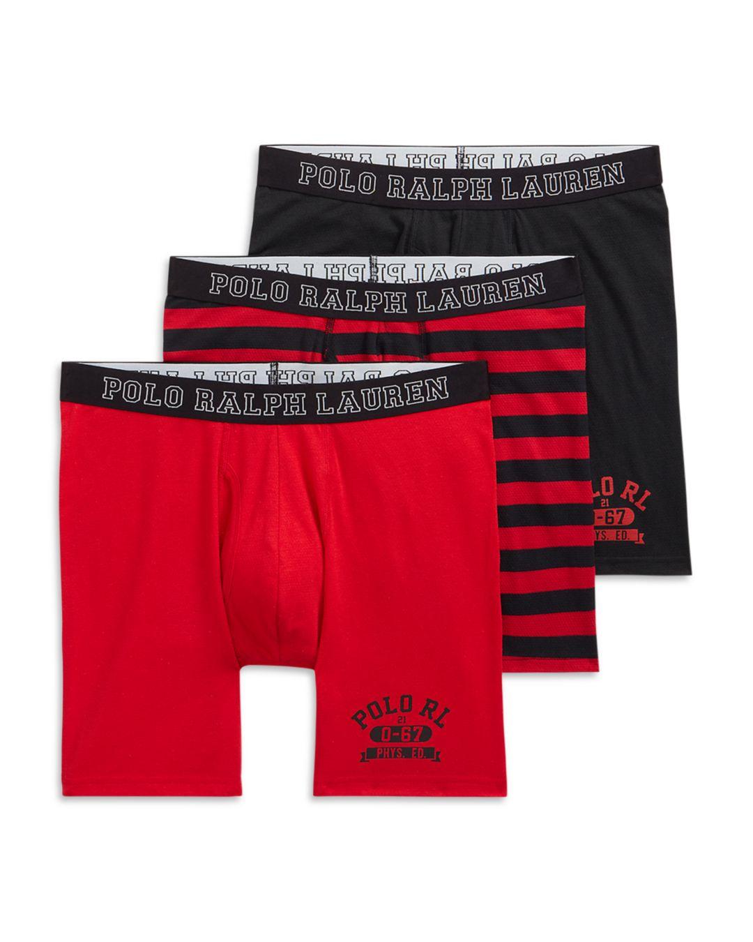 Polo Ralph Lauren Cotton Stretch Mesh Classic Fit Boxer Briefs in Red for  Men | Lyst