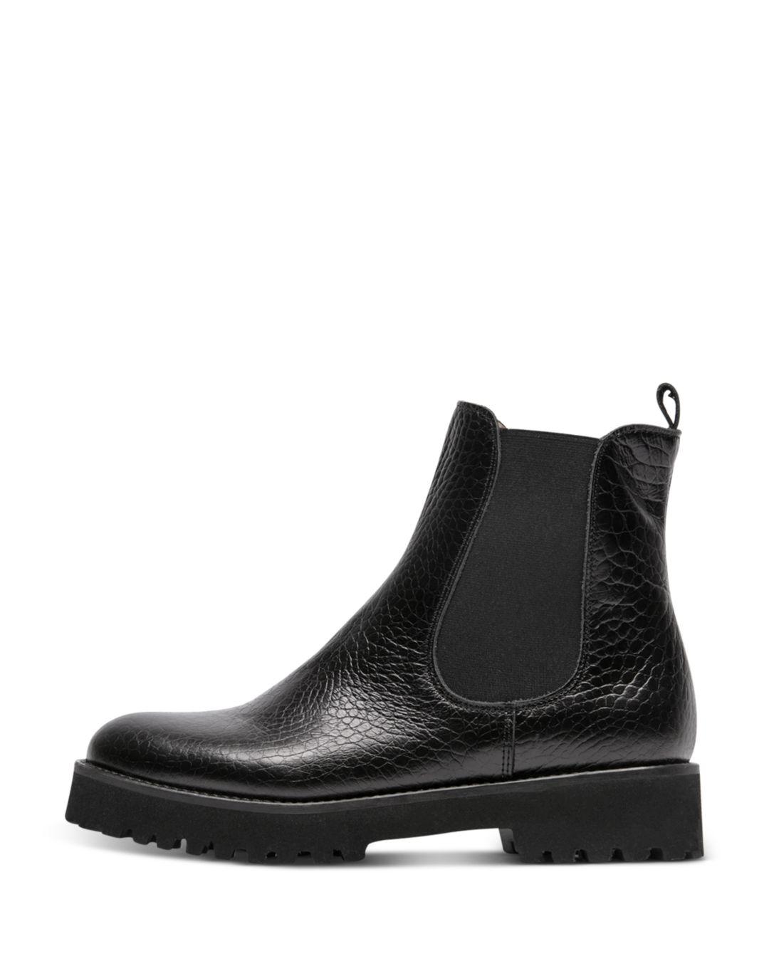 croc embossed ankle boots