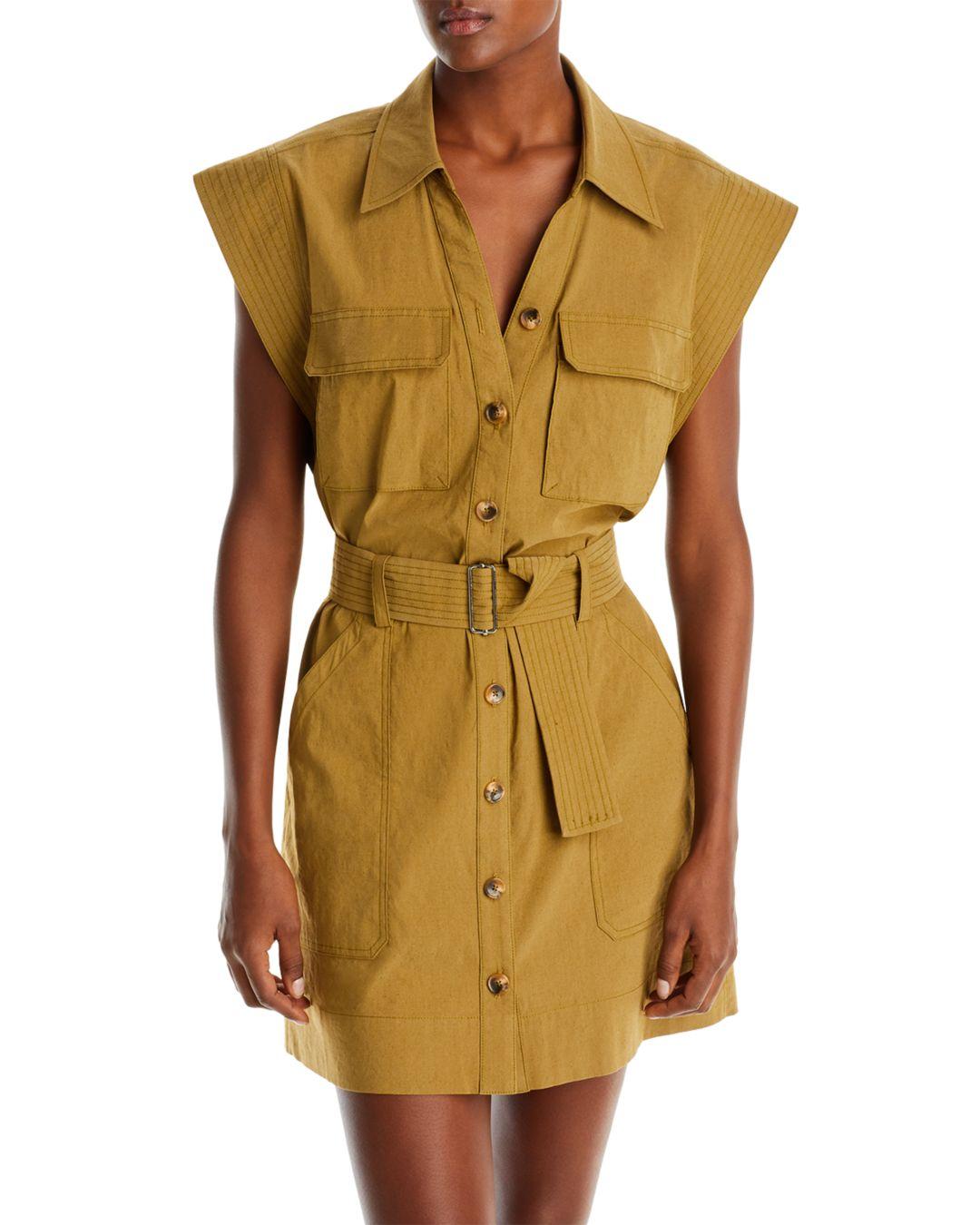 A.L.C. Ava Belted Utility Dress in Metallic Lyst