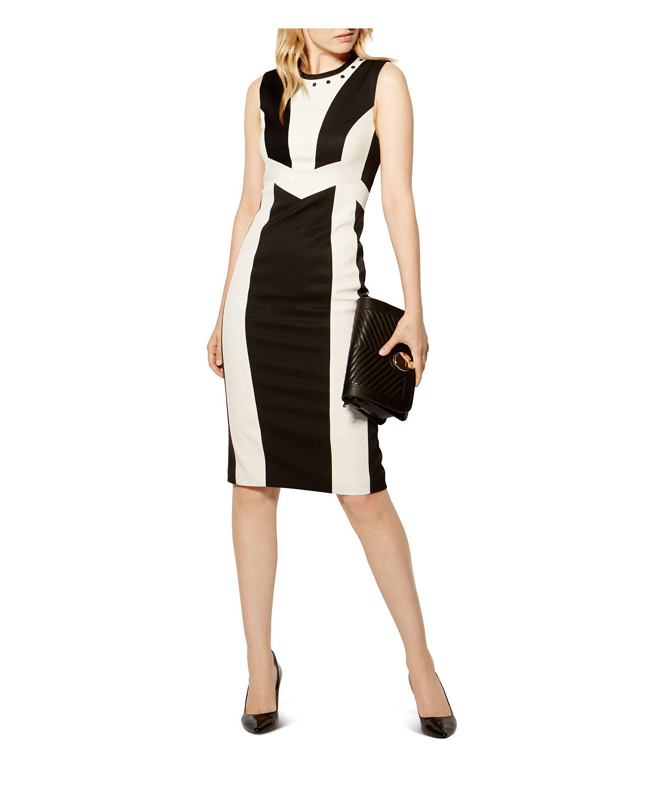 black and white contrast dress