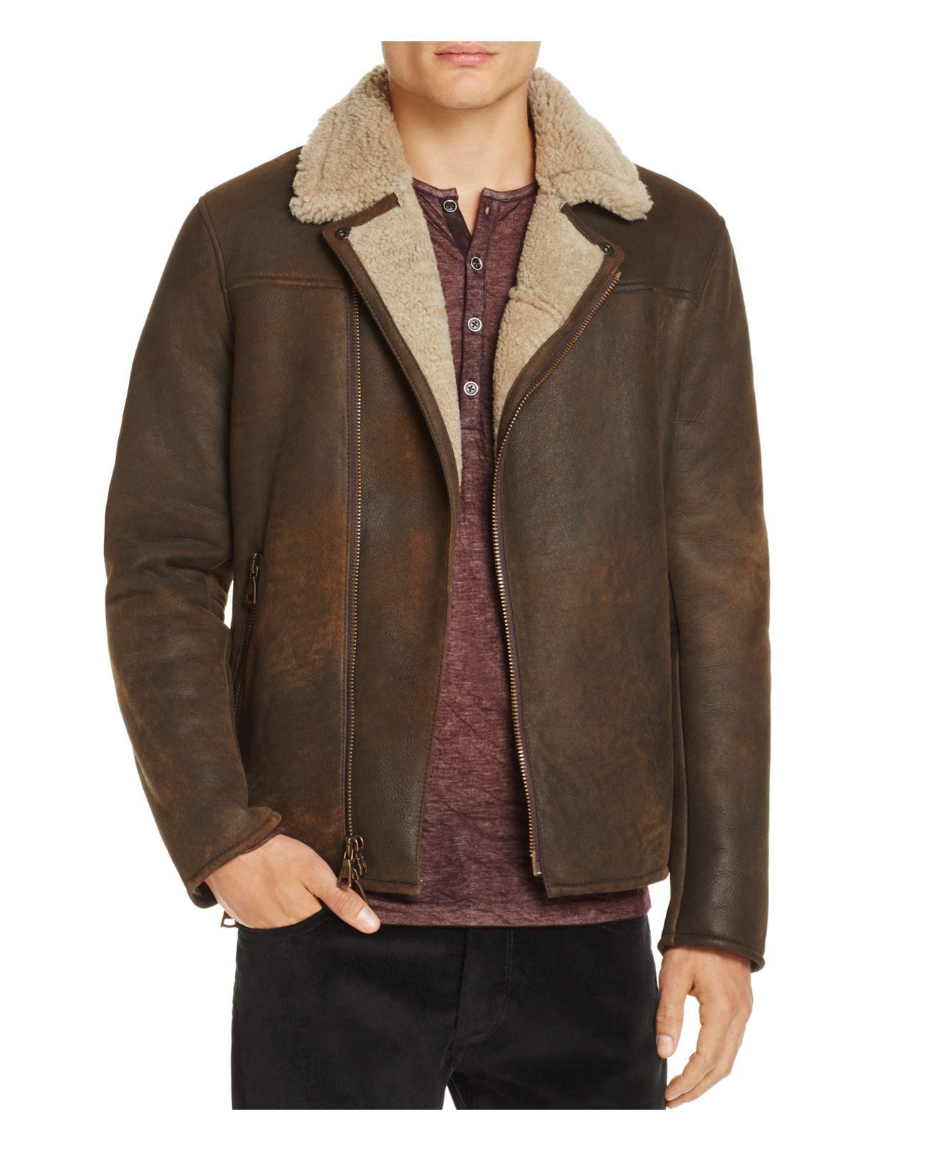 John Varvatos Shearling Moto Jacket for Men - Lyst