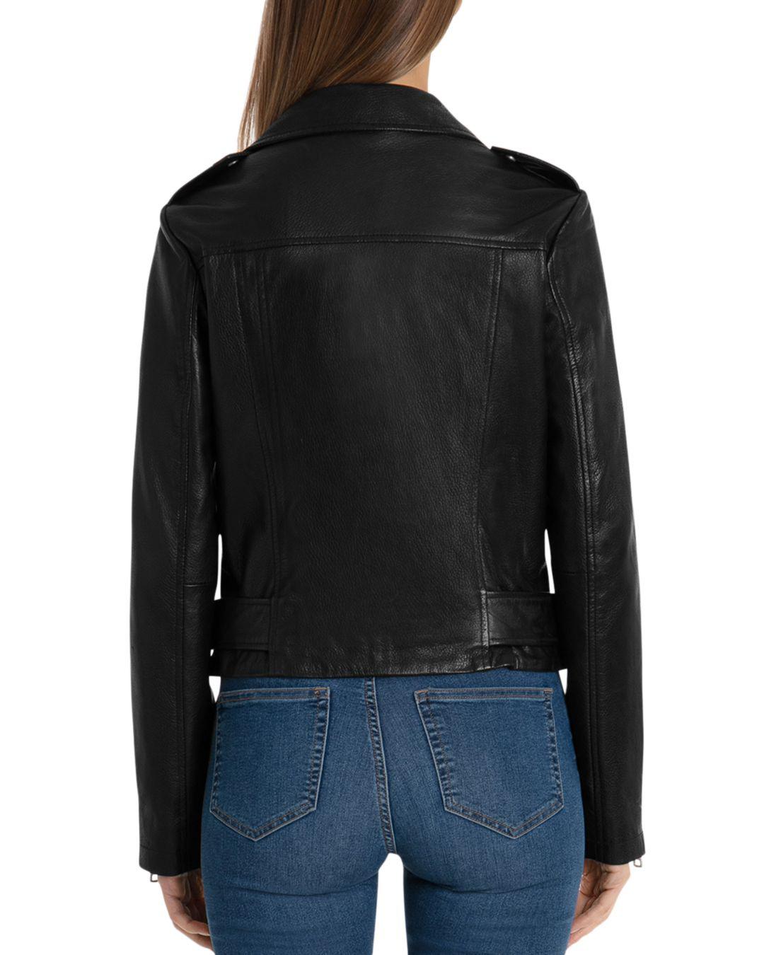 bagatelle leather trucker jacket
