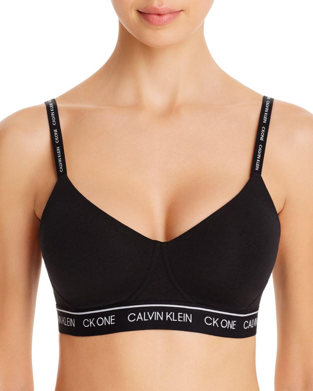Calvin Klein Ck One Logo Print Bralette in Black | Lyst