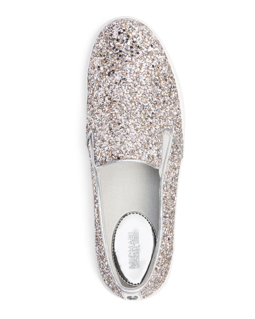 MICHAEL Michael Kors Women's Keaton Glitter Slip-on Sneakers | Lyst