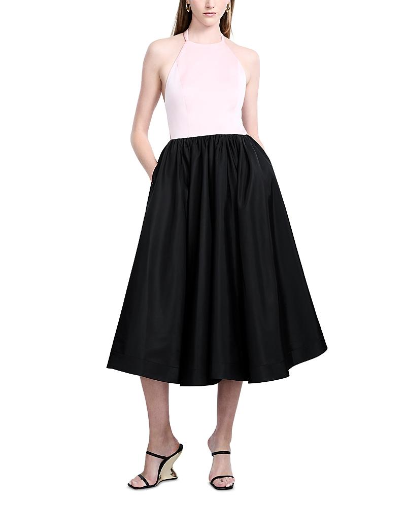 完売間近！【BCBG MAXAZRIA】Gathered Halter Midi Dress Amazon.com: BCBGMAXAZRIA Women's Fit and Flare Floor Length