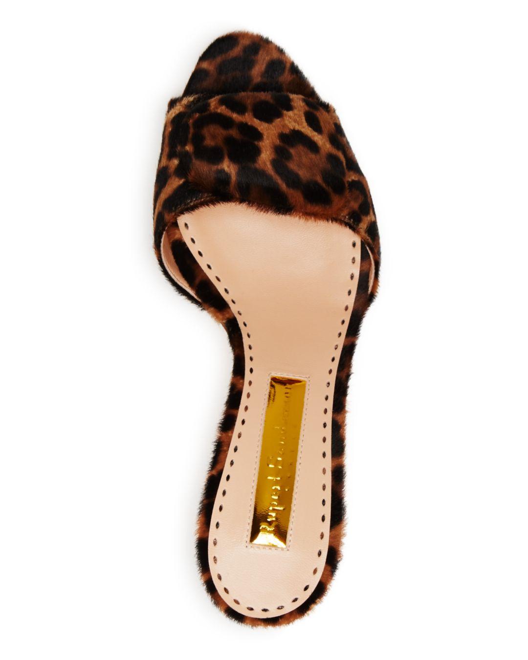 leopard print kitten heel mules