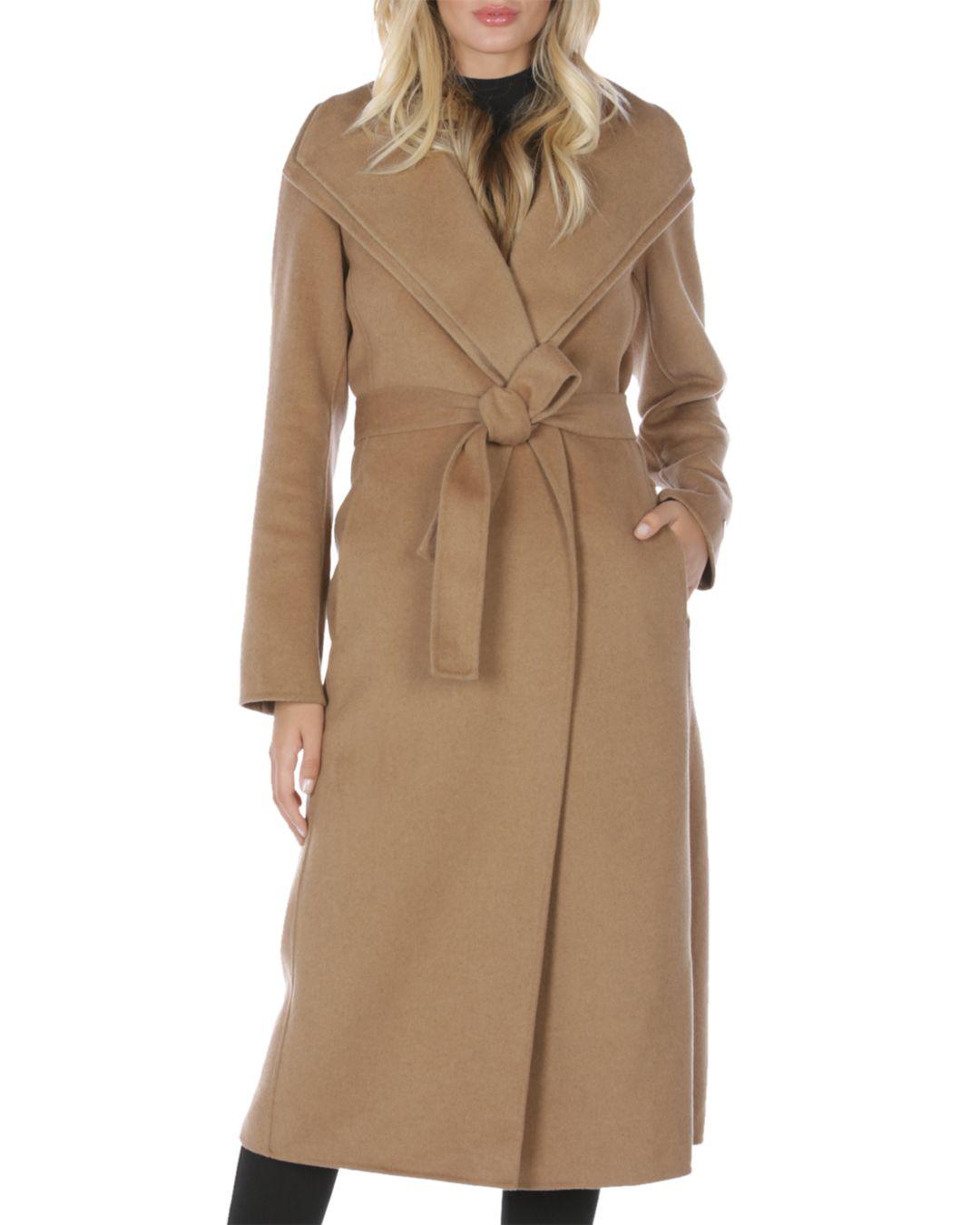 tahari double face wrap coat