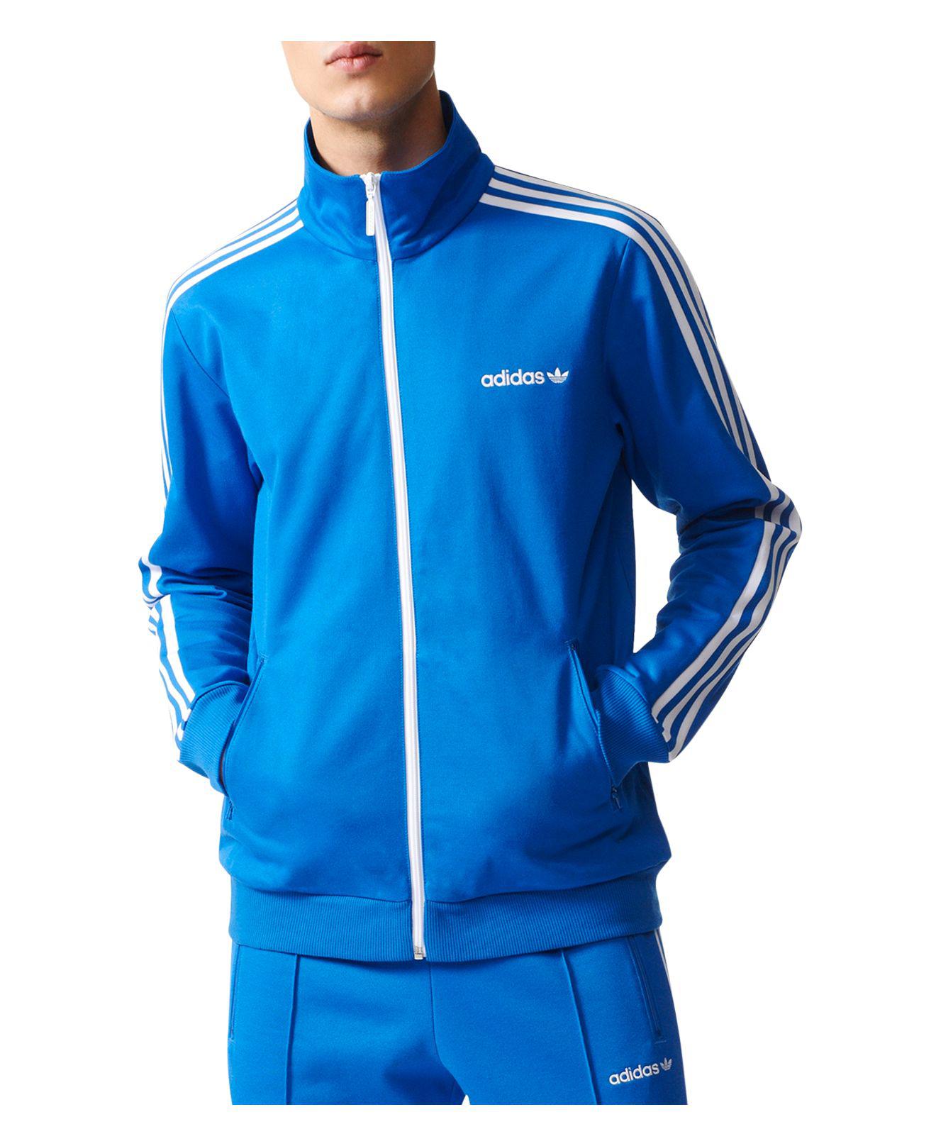 adidas beckenbauer jacket blue