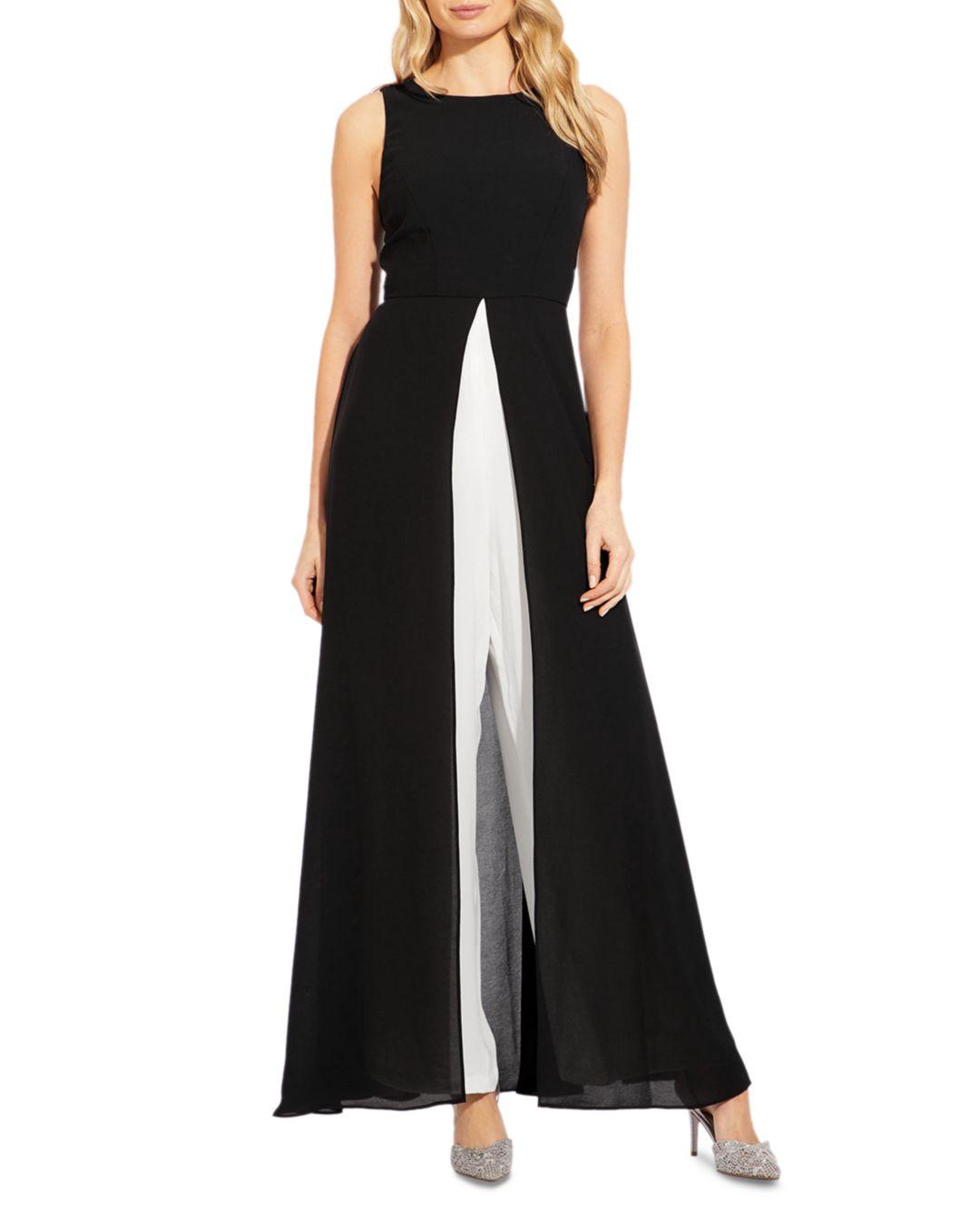 Adrianna Papell Synthetic Colorblocked Overlay Jumpsuit in Black 