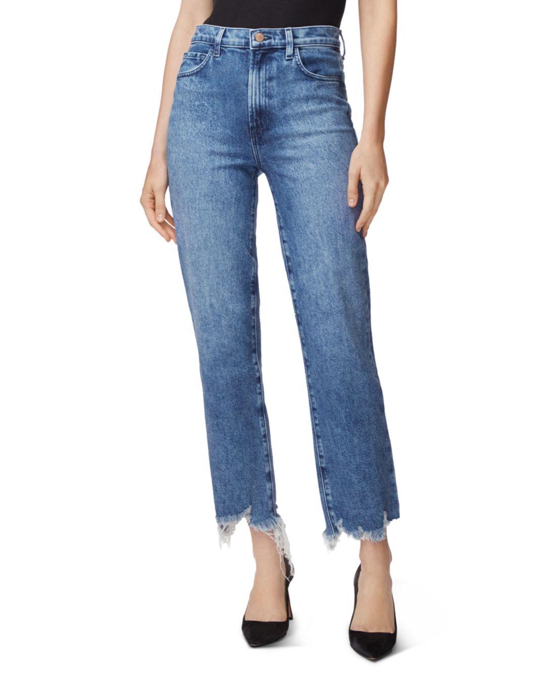 J Brand Jules High - Rise Straight Jeans In Sympathy Destruct in Blue | Lyst