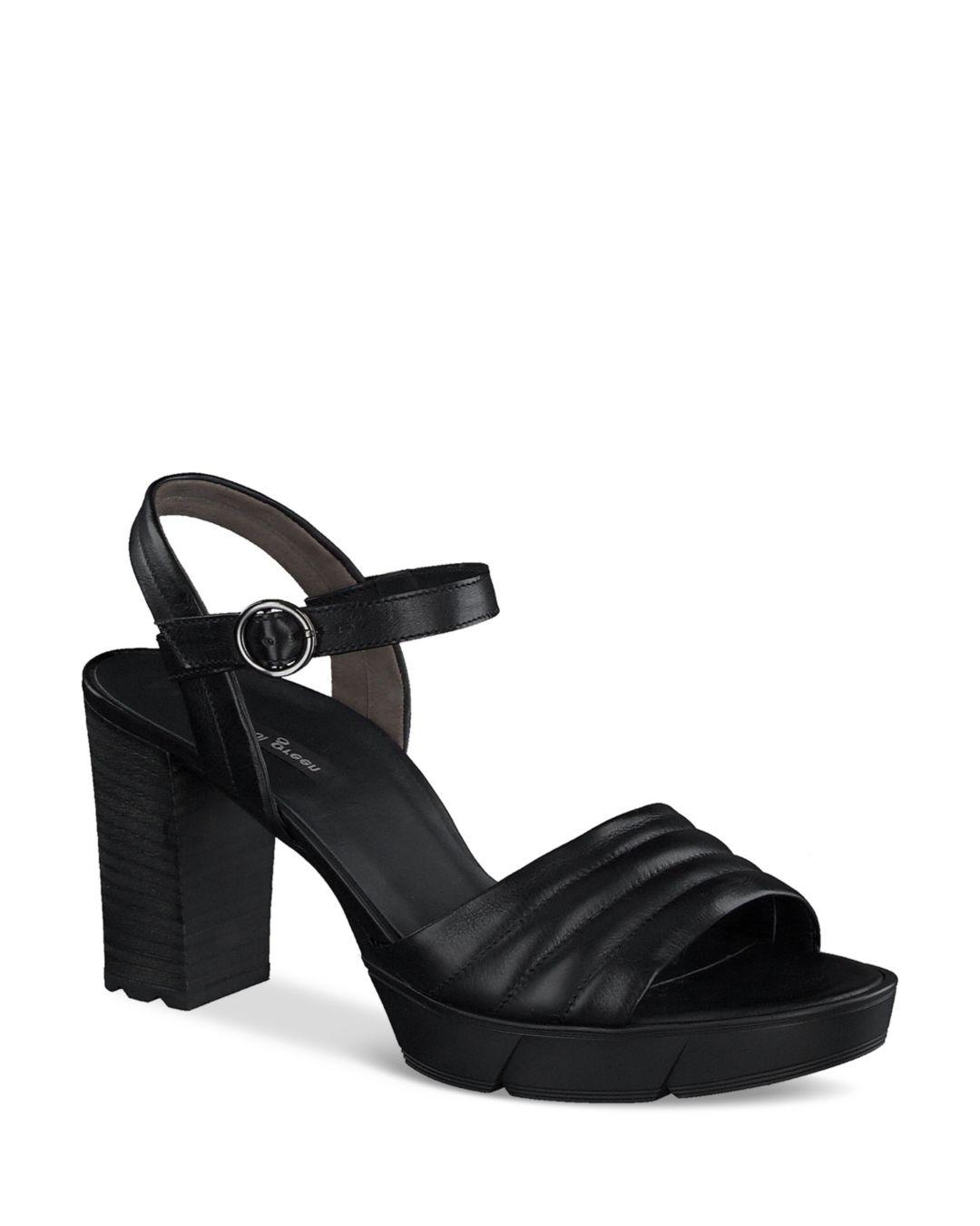 Paul Green Leslie Ankle Strap Block Heel Sandals in Black Lyst