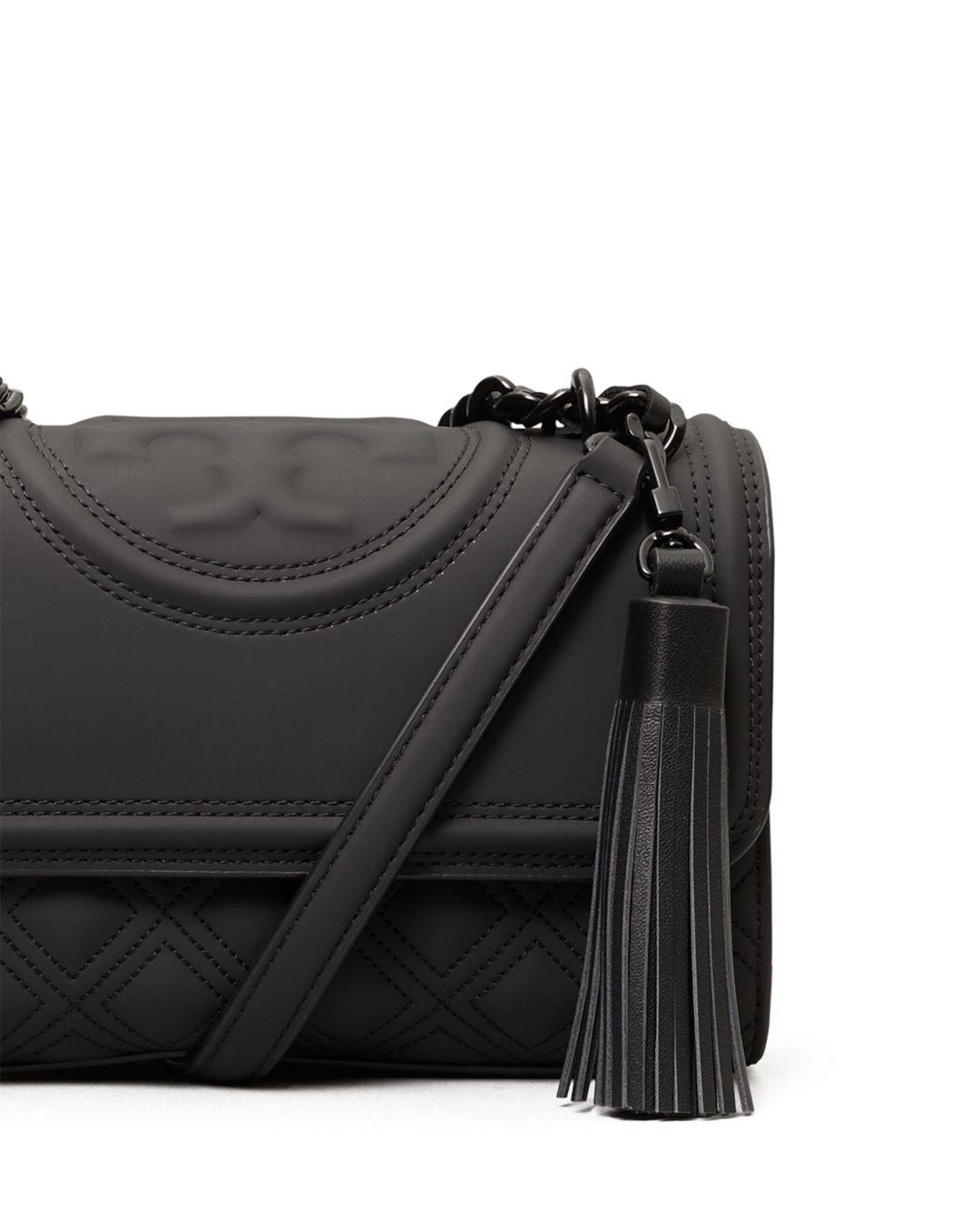 Tory Burch Small Fleming Matte Convertible Shoulder Bag in Black | Lyst