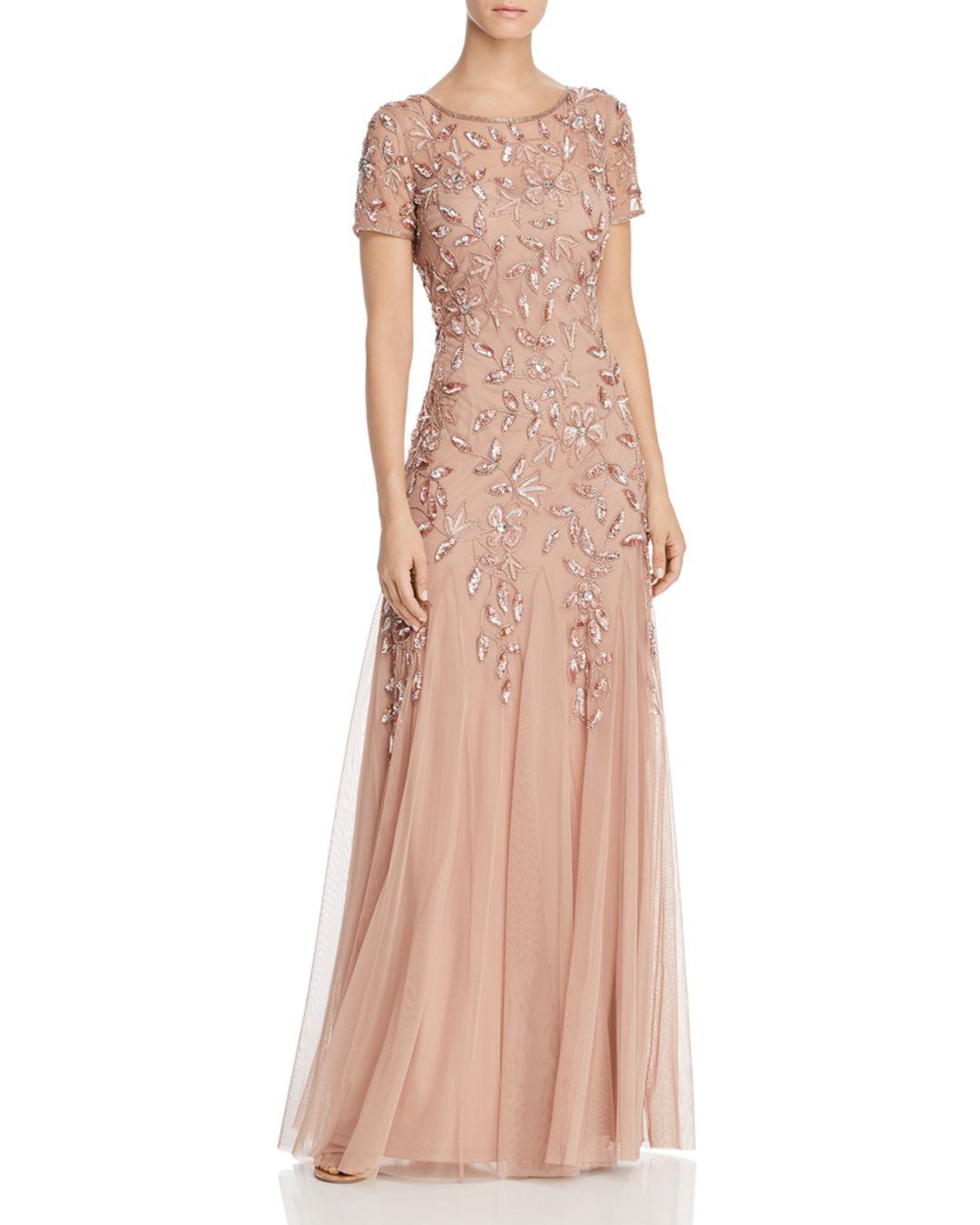 Adrianna Papell Floral-beaded Gown in Pink - Save 40% - Lyst