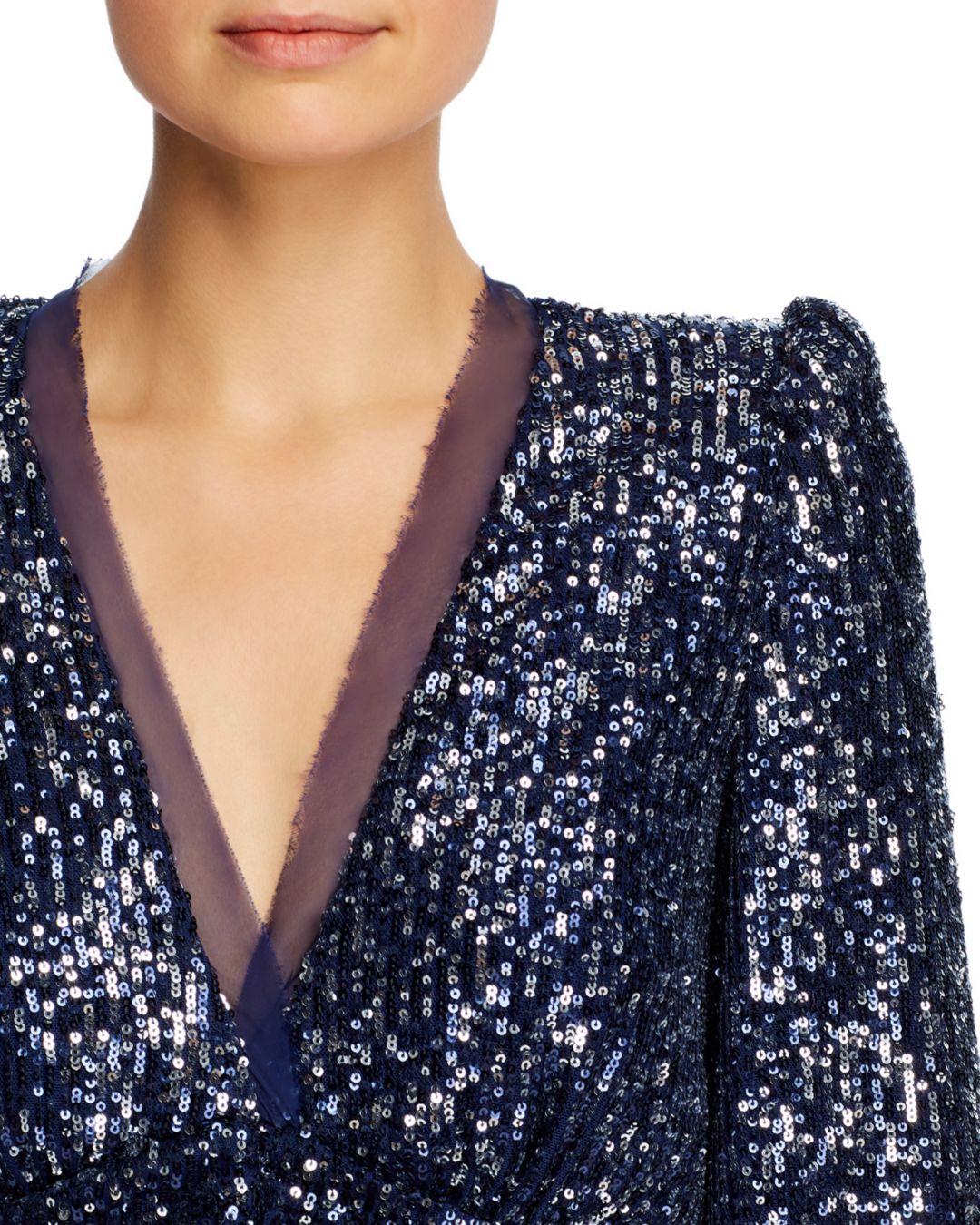 Ireland Sequin Gown in Navy/Silver ...