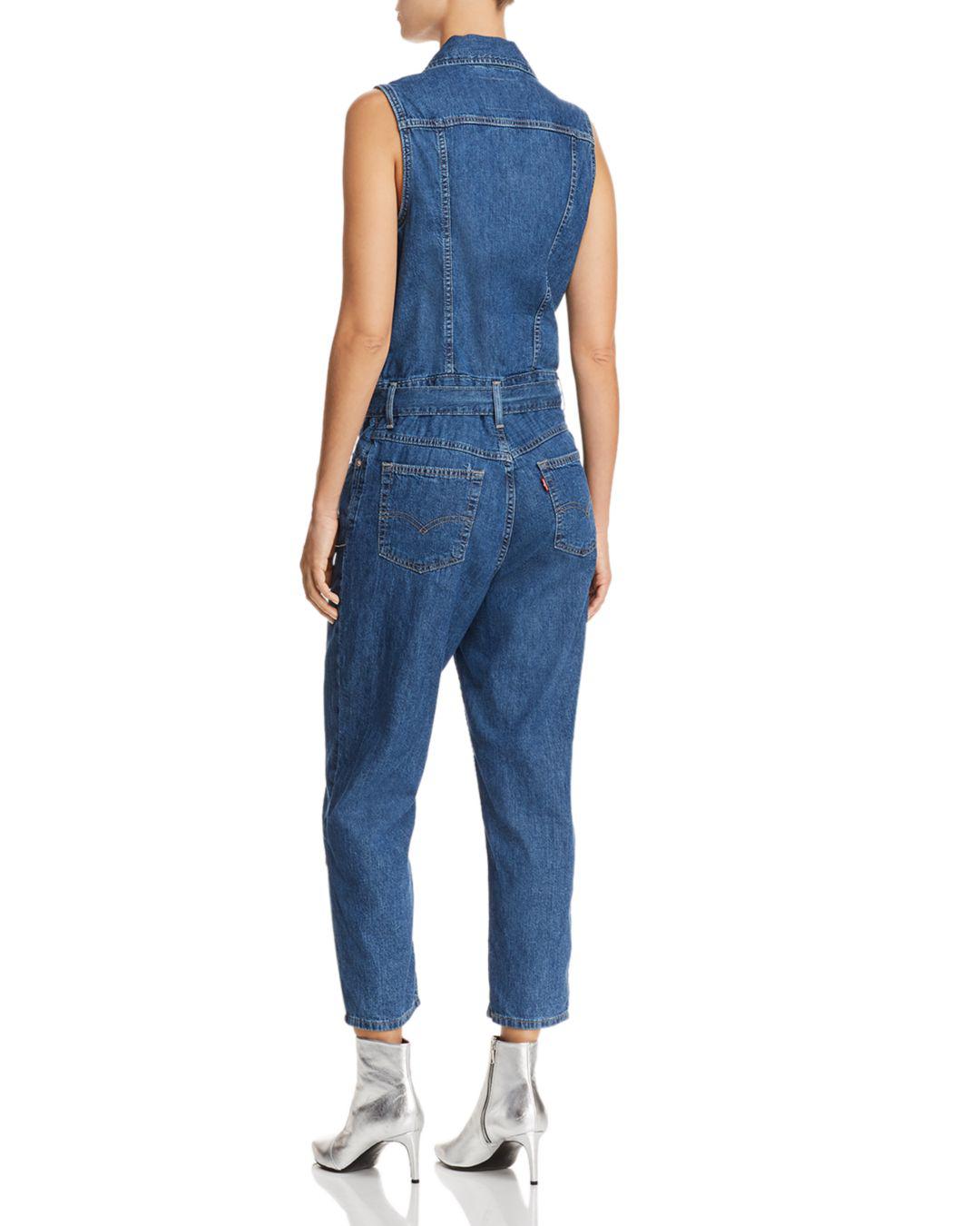 levi's tapered denim jumpsuit