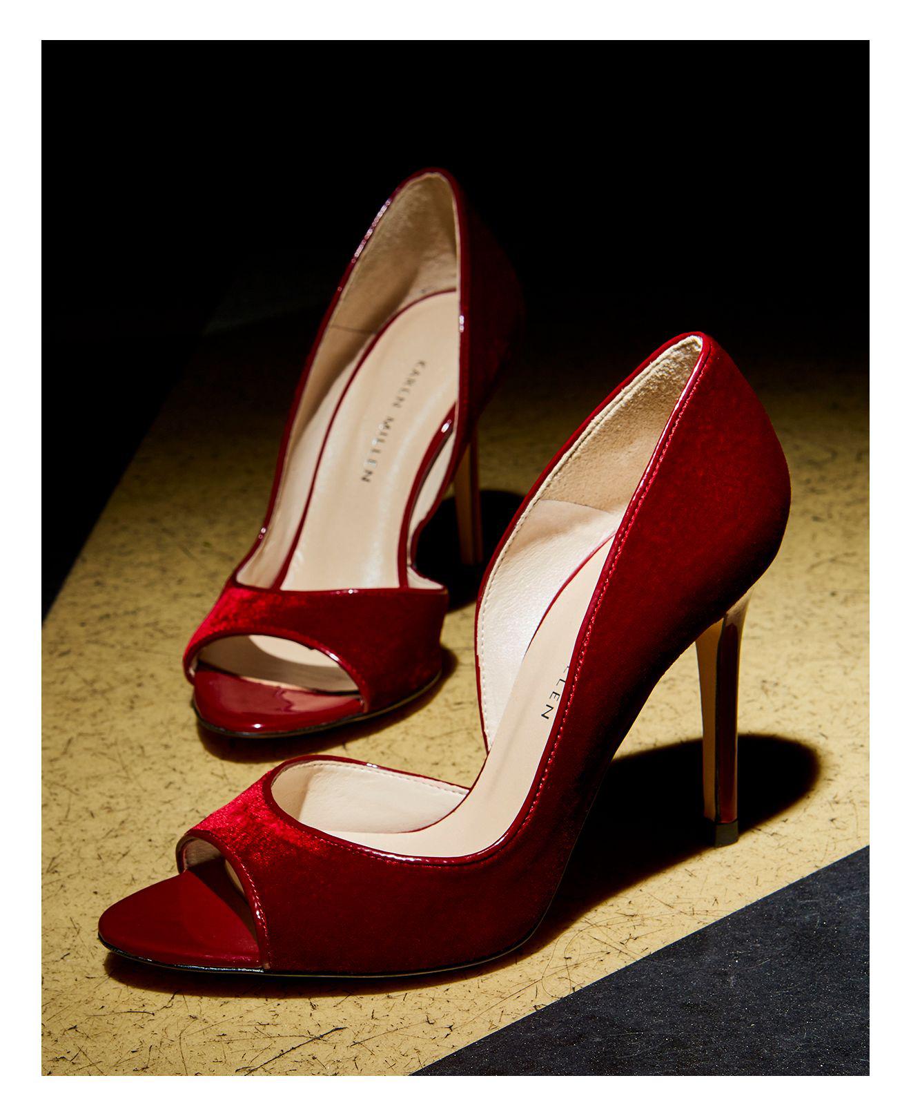 velvet closed toe heels