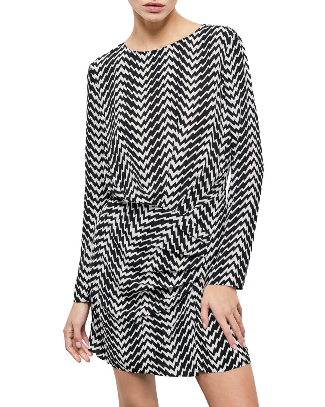 The Kooples Zig Zag Long Sleeve Mini Dress Lyst